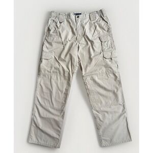 5.11 Tactical Series Pants Mens 38x32 Beige Cargo Ripstop Workwear Utility 74273